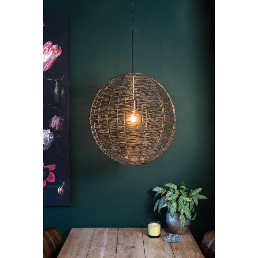 hanglamp brons, hanglamp zwart, hanglamp rotan, hanglamp keuken, hanglamp eetkamer, rotan lamp, hanglamp eettafel, hanglamp eettafel brons