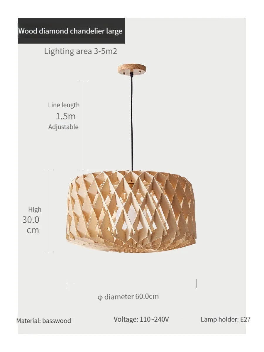 Hanglamp van hout in het zwart | Lignum