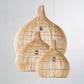 Rieten hanglamp zwart of beige in meerdere afmetingen | Rattan