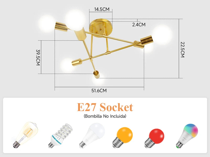 Industriële plafondlamp kruisend in zwart of goud | Spatium