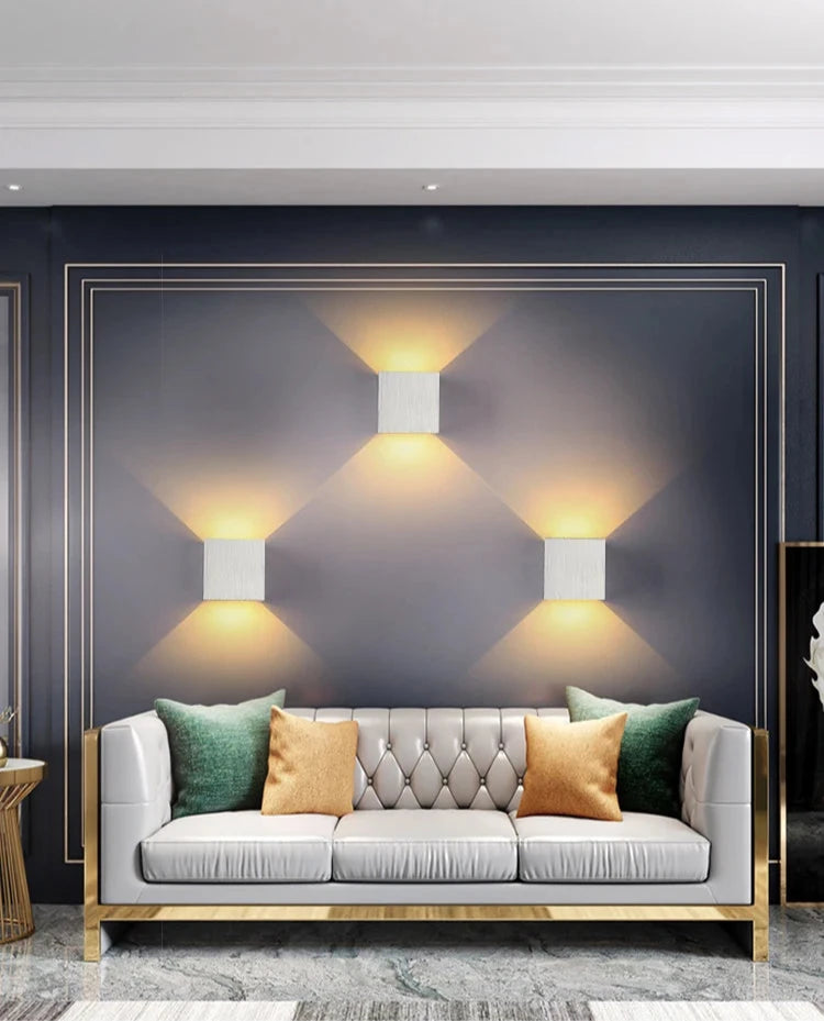 Wandlamp binnen, zilver goud zwart