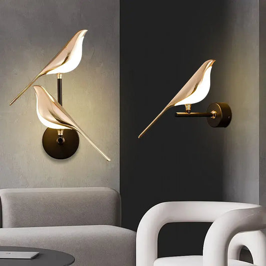 wandlamp vogel, wandlamp slaapkamer, moderne wandlamp