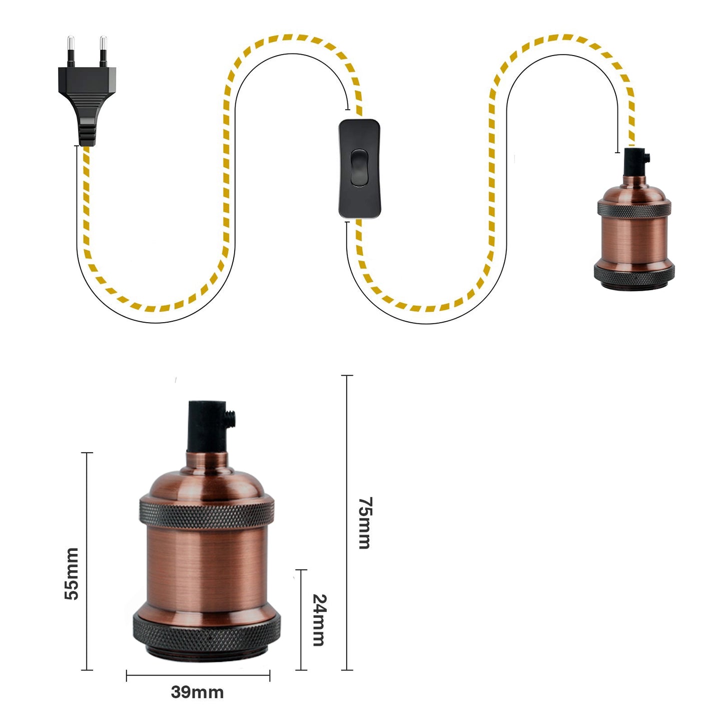 Touwlampen met stekker, touwlamp