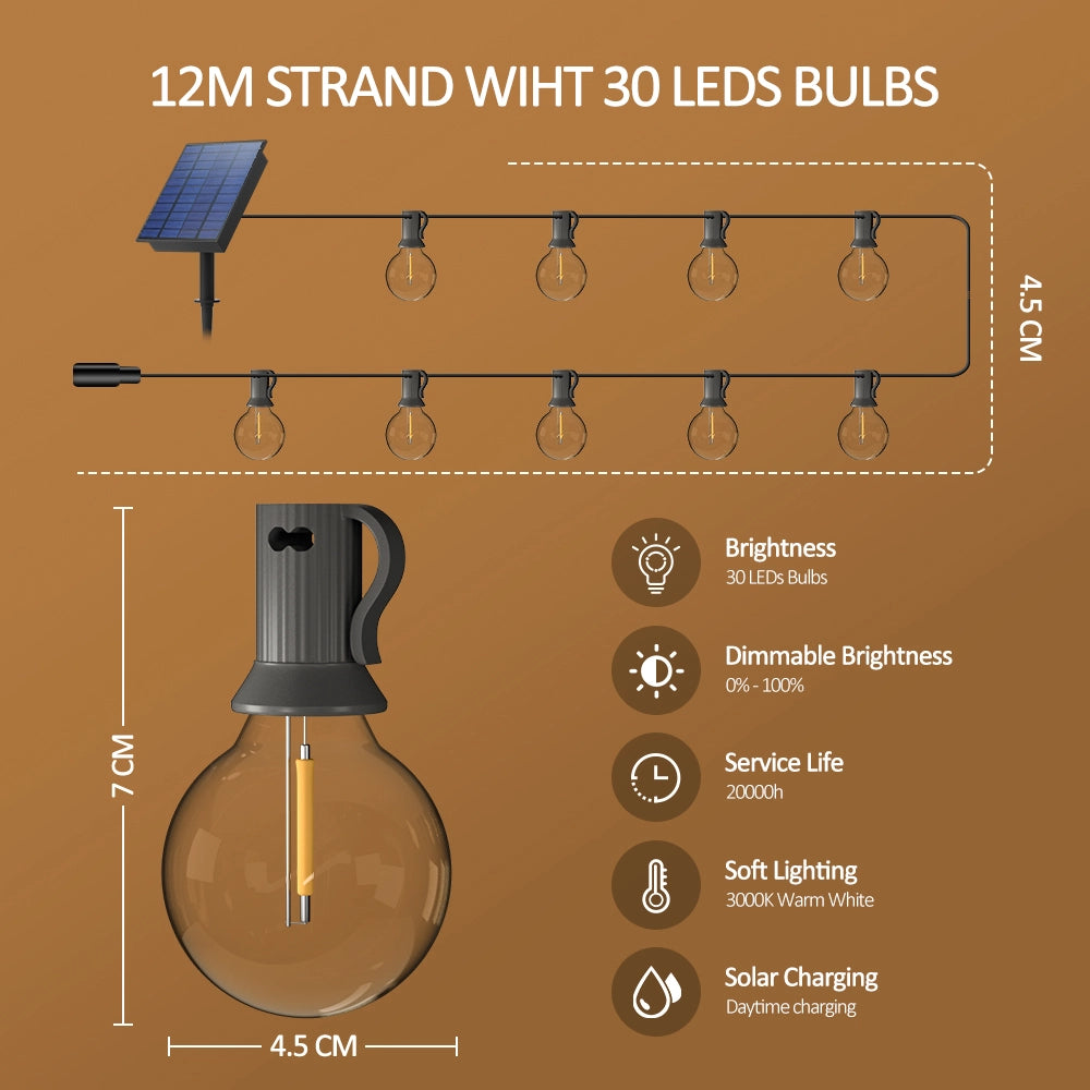 Solar lichtsnoer, lichtsnoer op zonne energie, tuinverlichting led