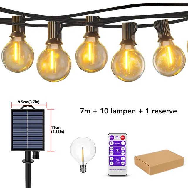 Solar lichtsnoer, lichtsnoer op zonne energie, tuinverlichting led